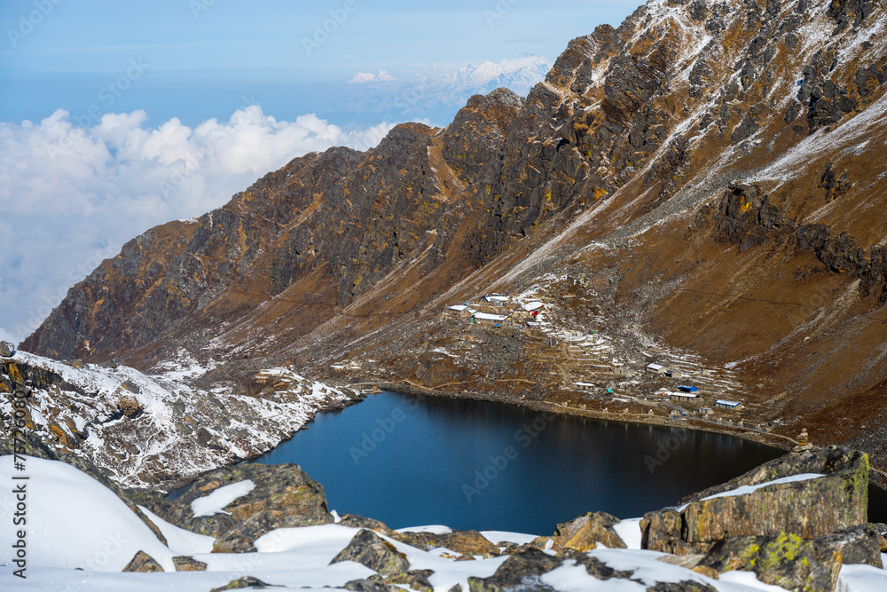 Gosaikunda lake at Nepal in winter session